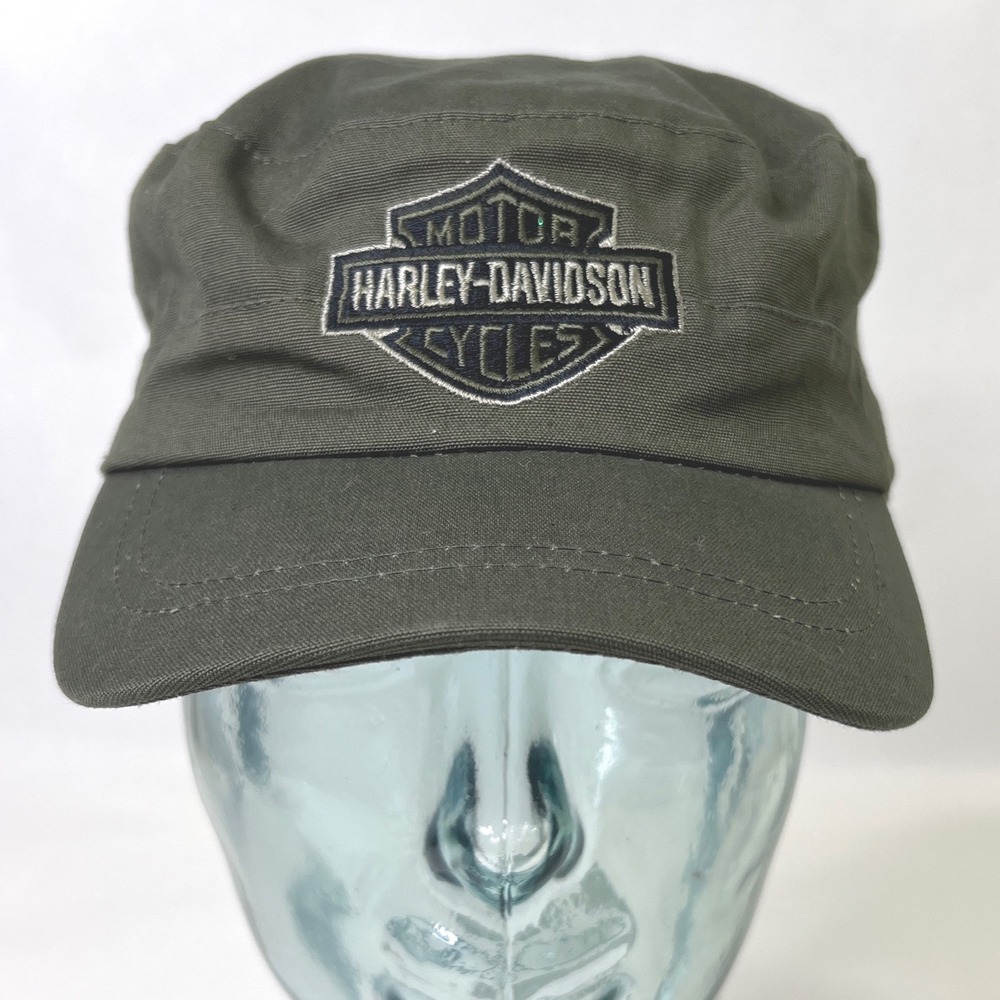 Harley-Davidson Mens Olive Green Military Cadet Cap Hat 99518-11VM Adjustable